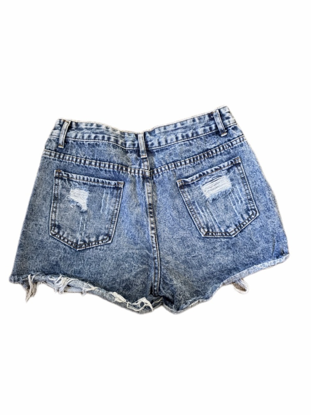 Distressed High-Rise Denim Shorts - Picture 2 of 4
